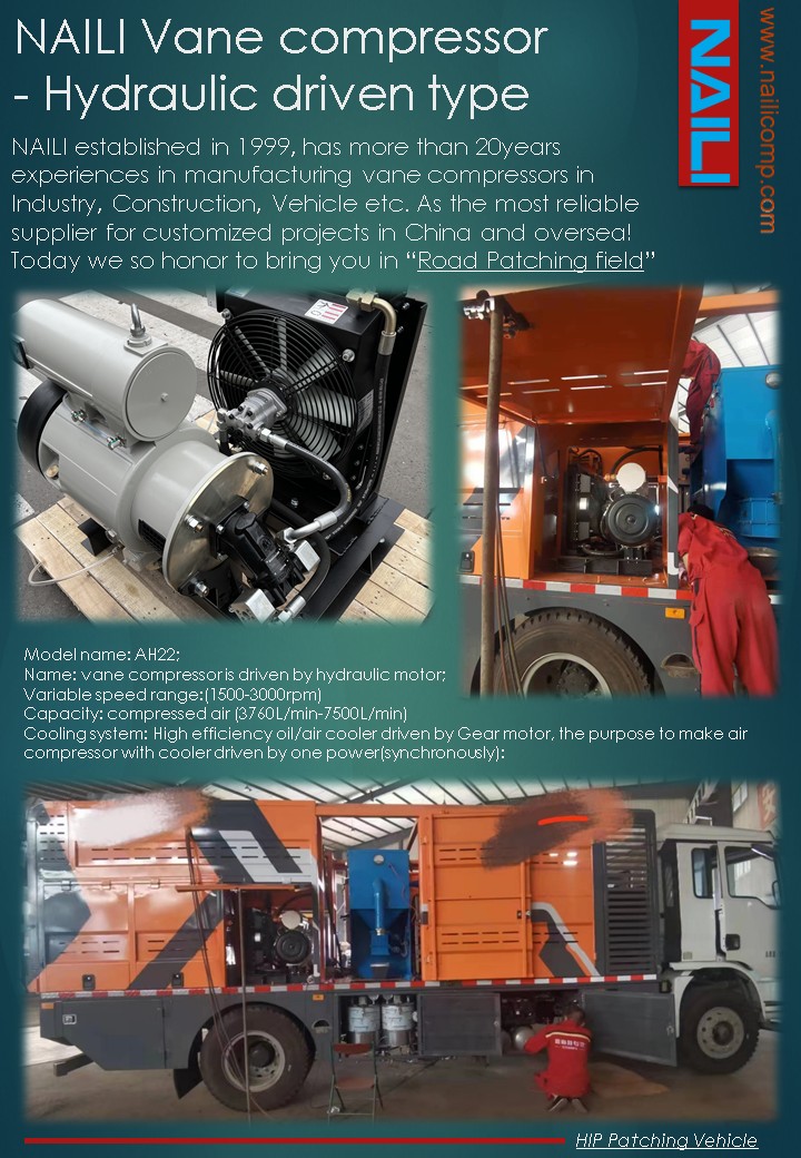 Hydraulic Compressor for road patching machines