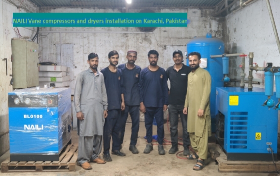 NAILI Vane compressors and dryers in Food industry in Pakistan